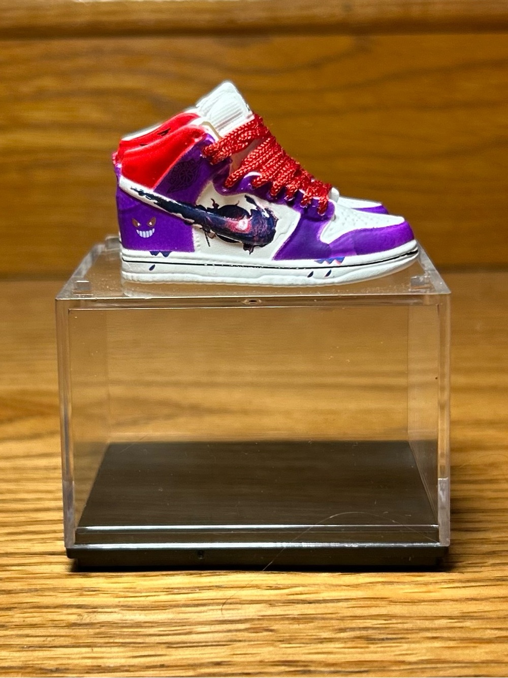 Custom Mini Sneaker — White, Purple & Red